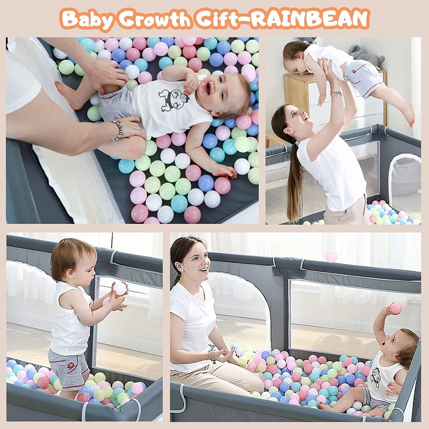 Play Pen For Babies And Toddlers, Baby Play Yard With Gate For Limited Space 47x47x26 Baby Fence With Breathable Mesh, Safety Indoor & Outdoor Activity Center