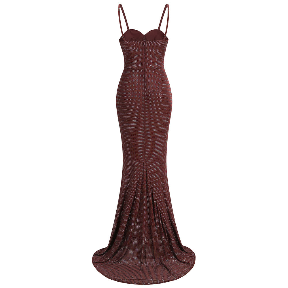 Slimming Rhinestone Slim Fit Sleeveless Tight Dress Women