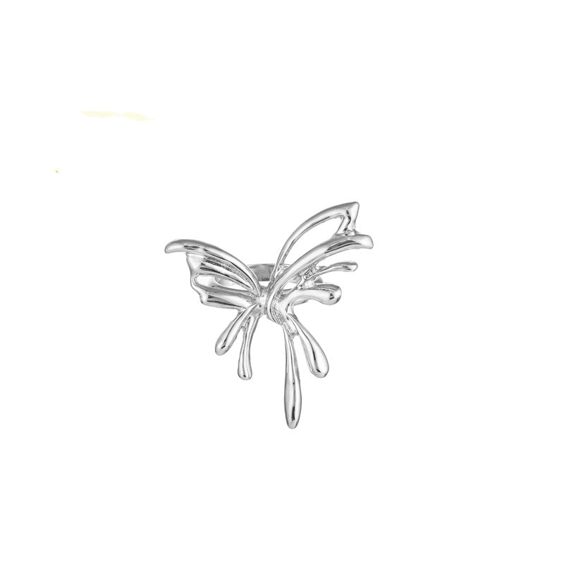 Lava Metal Personality Butterfly Ring For Women