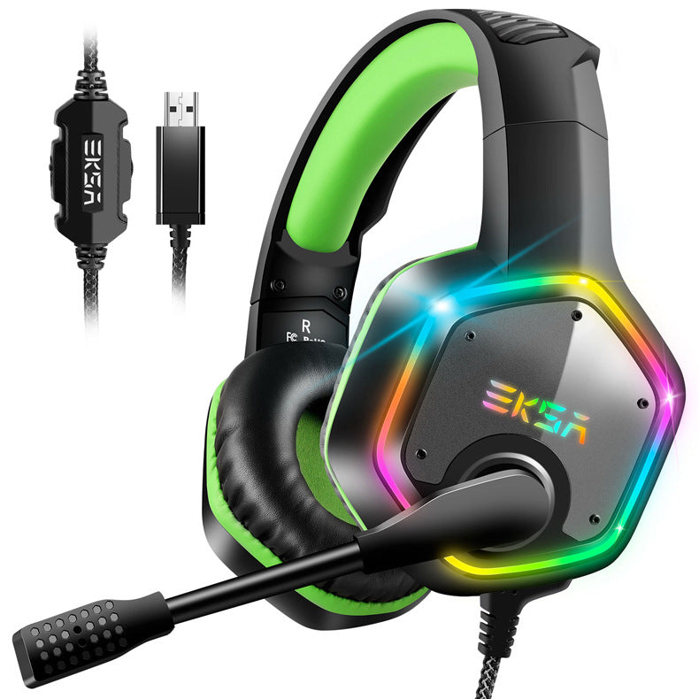 Head-mounted USB flash gaming headset