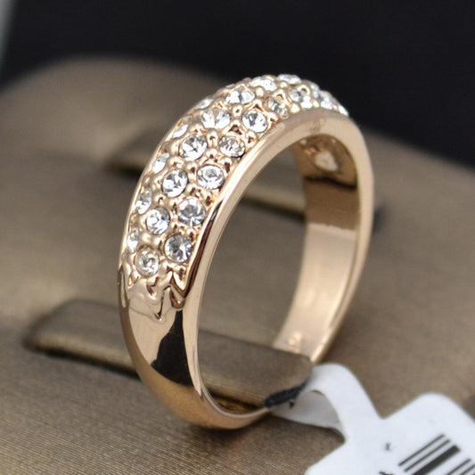 Women's Simple Fashion Pave Spot Drill Ring