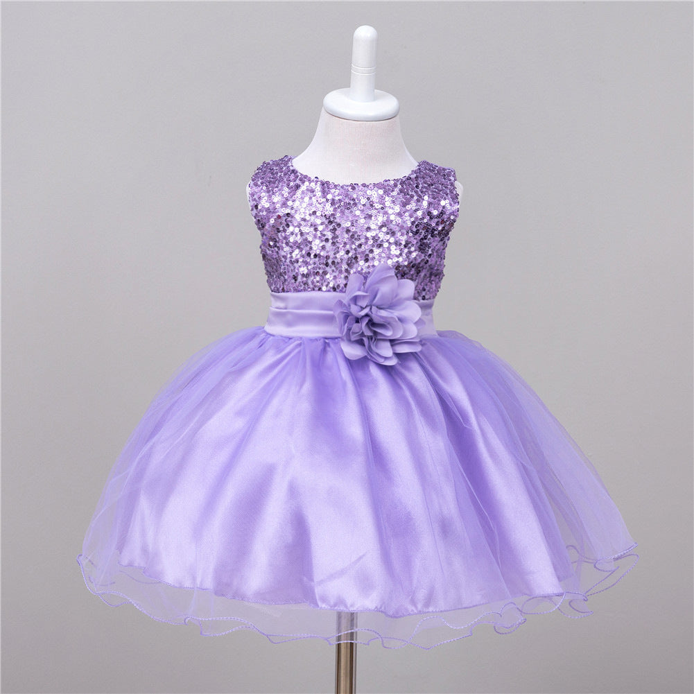 Baby Sequin Dress Flower Girl Wedding Princess Dress