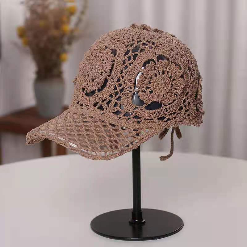 Niche Women's Hand-woven Cotton Thread Hollow Cap