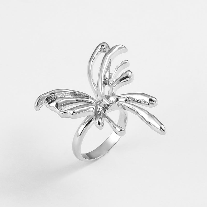 Lava Metal Personality Butterfly Ring For Women