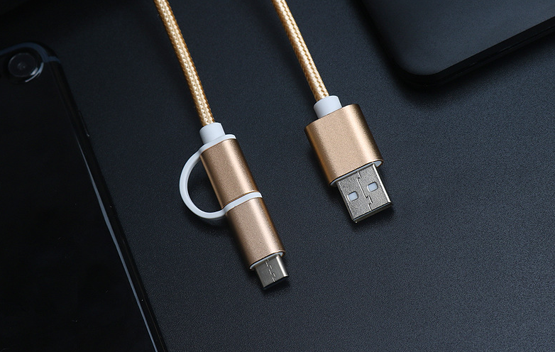 100cm 2A Fast Charger Cable 2 IN 1 USB Type C Micro USB Braided Cord For Mate 8 S 9 10 Pro P8 P9 P10 Lite P20 Honor 7 8 9