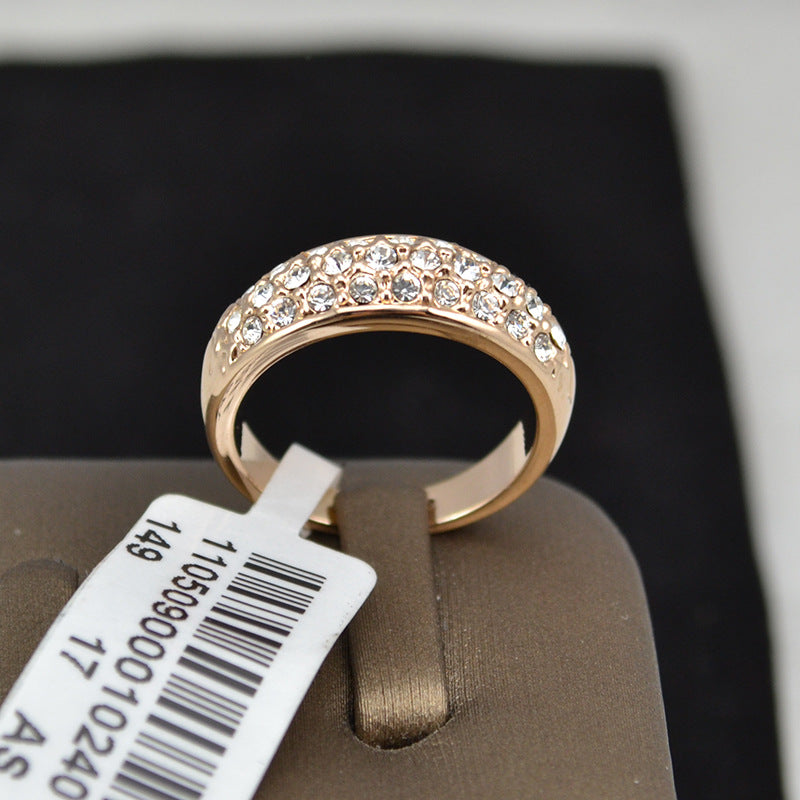 Women's Simple Fashion Pave Spot Drill Ring