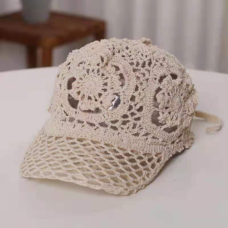 Niche Women's Hand-woven Cotton Thread Hollow Cap