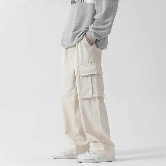 Retro Straight Cargo Pants American Wide Leg