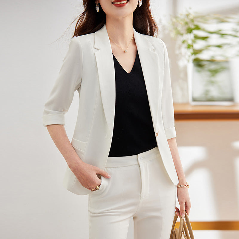 Women's Slim-fit 34 Sleeve Professional Suit