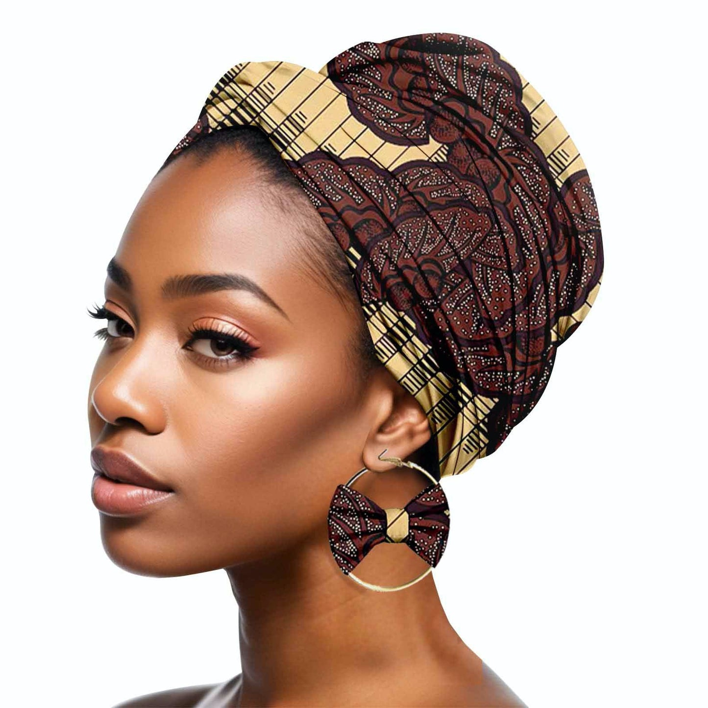 Duplex Printing Batik Headscarf Earrings