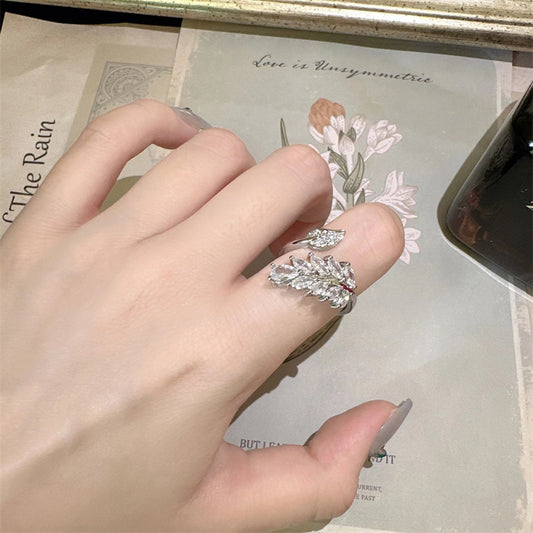 Fashion Creative Leaves Open Adjustable Ring