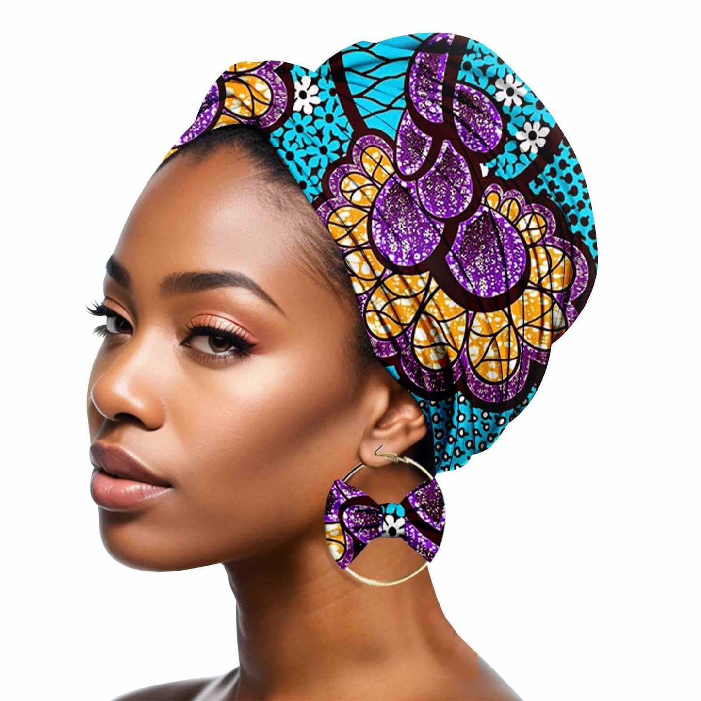 Duplex Printing Batik Headscarf Earrings