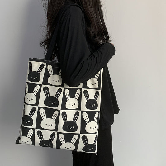 Cute Rabbit New Canvas Bag Women's Shoulder Large Capacity