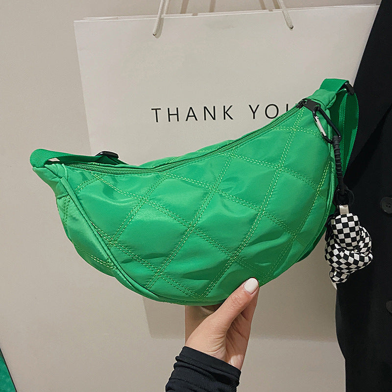Women's Personality Trendy Rhombus Dumpling Messenger Bag