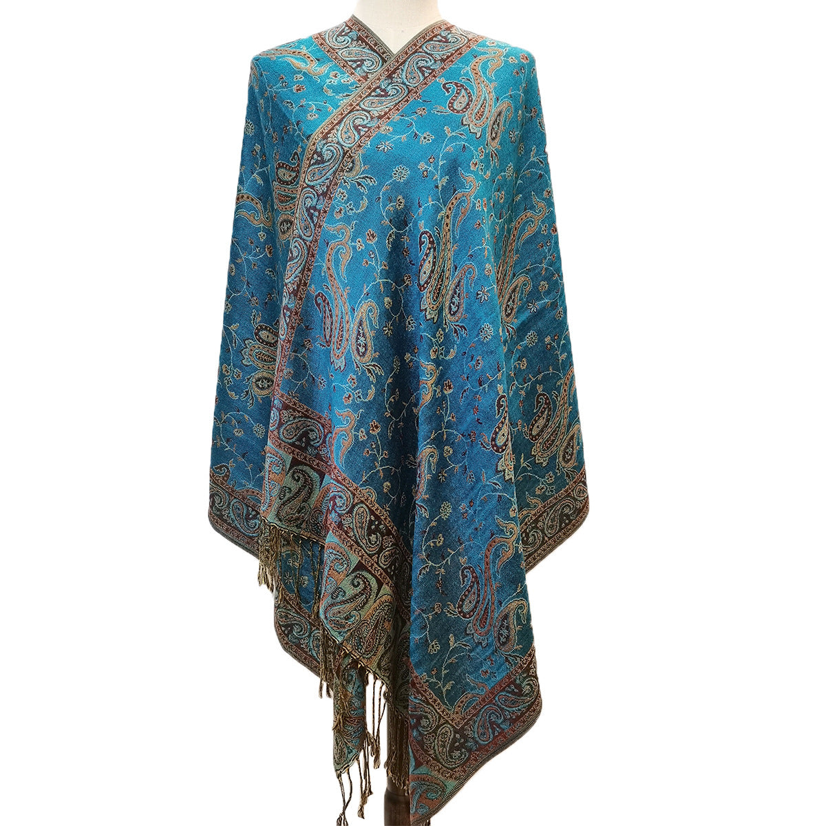 Classic Cashmere-like Fashion Jacquard Cashew Tassel Scarf